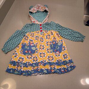 18/24 Matilda Jane Baby Bear Ear Hoodie Dress Flower Polka Dot 2T Toddler